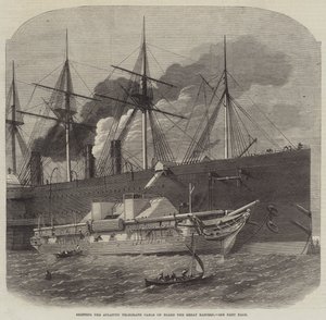 Het laden van de Atlantische telegraafkabel aan boord van de Great Eastern